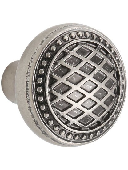 Trevi Round Knob - 1 5/16 inch Diameter in Antique Pewter.